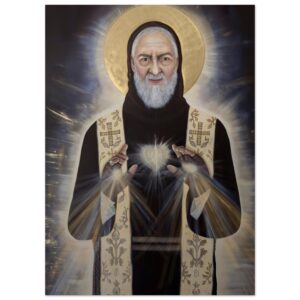 Pater Pio Brushed Aluminum Print